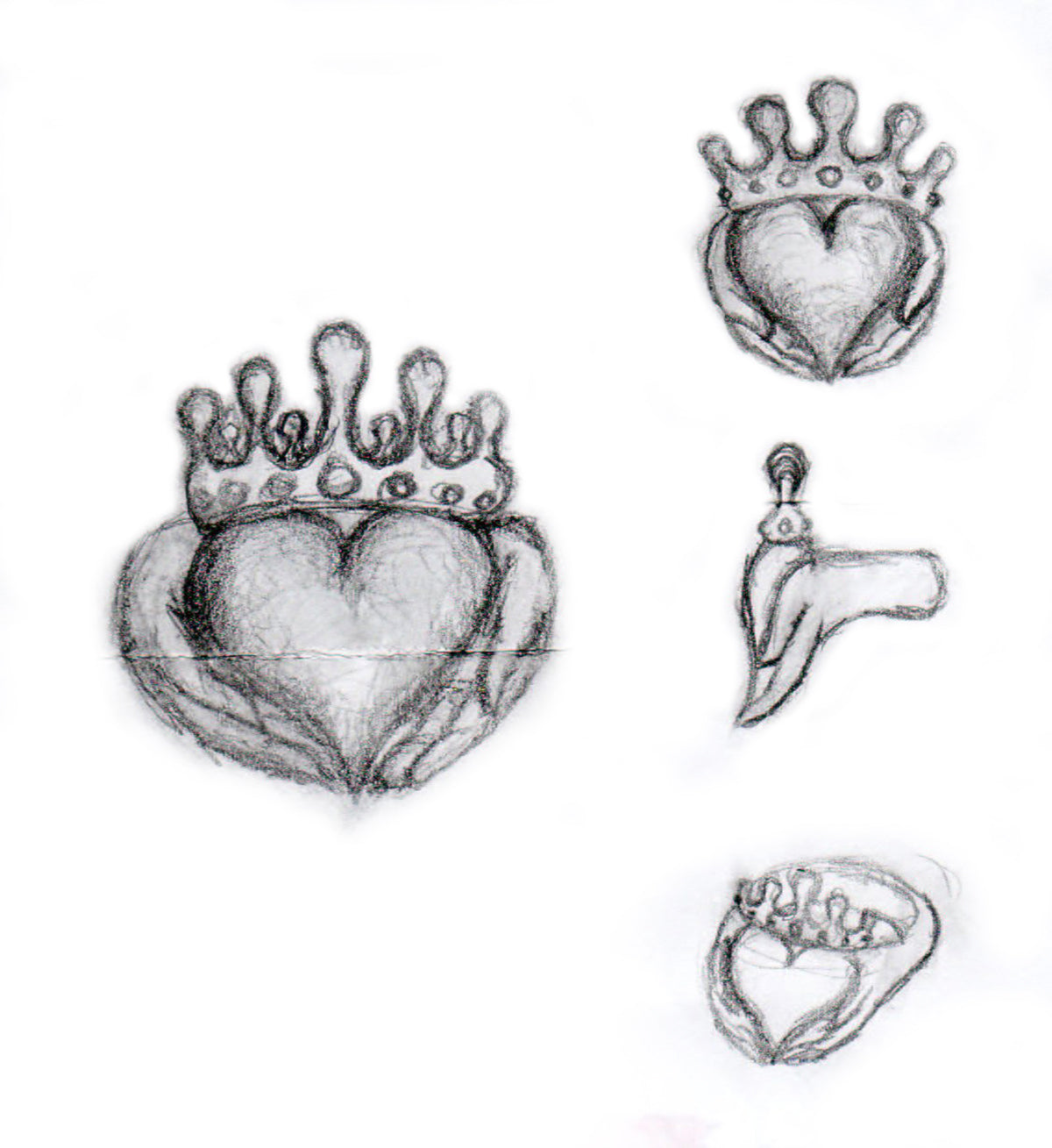CHENGXUN School Tattoo Heart Crown Ring Claddagh Ring Gothic Victorian  Rockabilly Heart Jewelry Loyalty Symbol Jewelry - AliExpress
