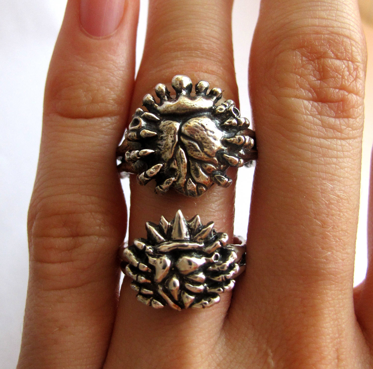 Anatomical heart sale claddagh ring