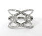 Hexagon Dream - Silver Clear Quartz Unique Engagement Ring Customization Personalize, Statement Ring Alternative Wedding Trend Geometric